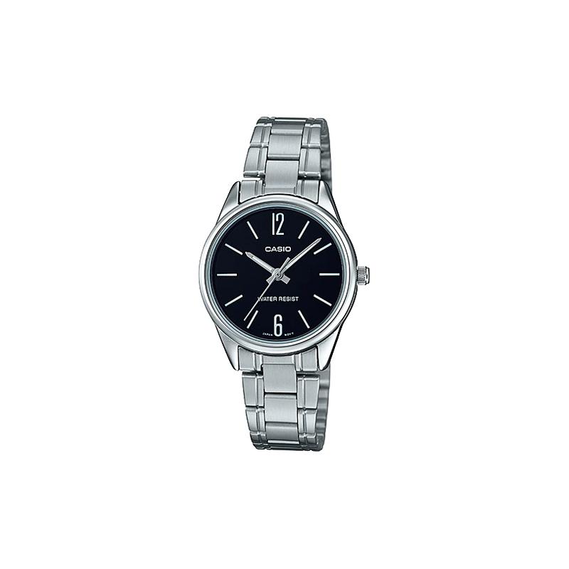 

Casio STANDARD series retro pointer series classic pointer digital scale black dial waterproof quartz movement stainless steel strap LTP-V005D-1B чёрный