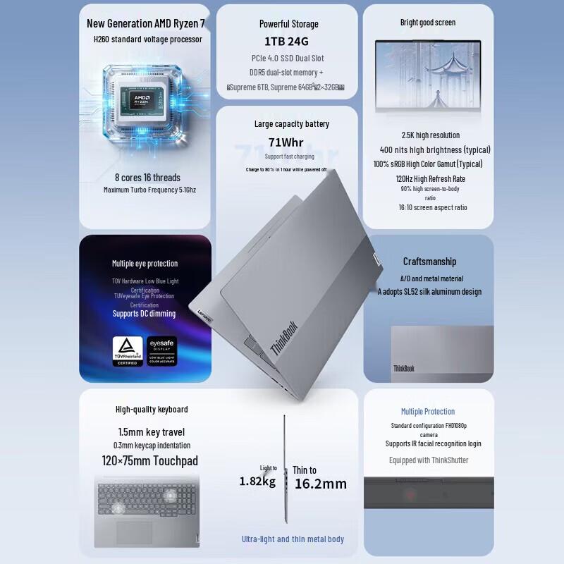 Lenovo ThinkBook 16 AI Laptop (CN version)