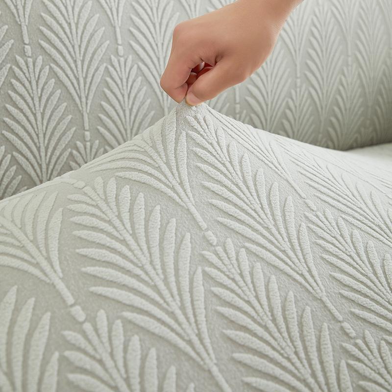 1 PC Jacquard Sofa Cover with Skirt Splash Can Be Easily Removed Couch Cover Protector of Bench with Armrest Plant Pattern