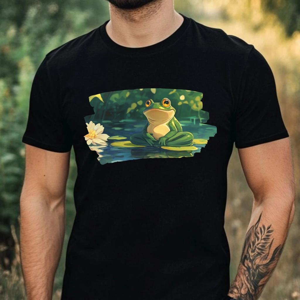 T-Shirt Herren Frosch im Anime Style Motiv Baumwolle Größe XS bis 5XL
