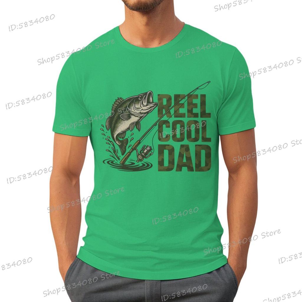 Reel Cool Dad Graphic T Shirts For Unisex Trendy Dad Design Summer Clothes Fishing Life Funny Shirts Unisex Fishing Lovers Tiedye Top