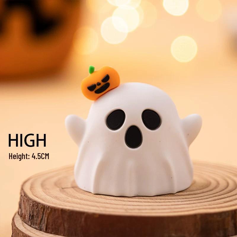 Halloween Miniature Decor: Pumpkin, Ghost & Spider Set