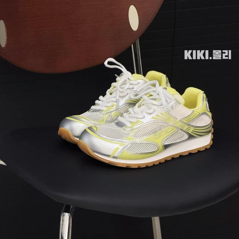 Daddy Shoes Women's Leather Platform Silver Casual Sneakers Sneakers Tide