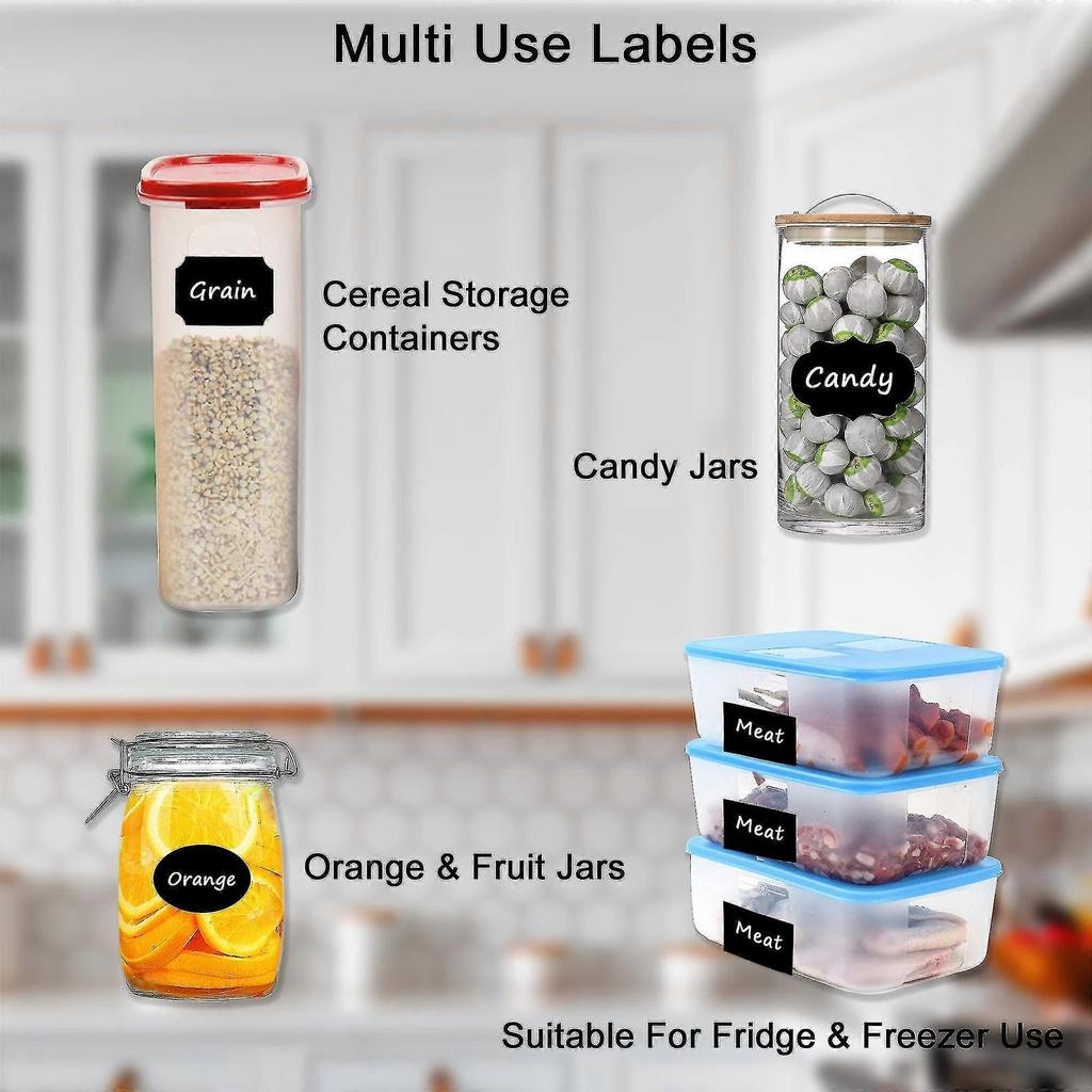 Jar Label Stickers, 64pcs - Blackboard Labels With Chalk Pen - CHUNC