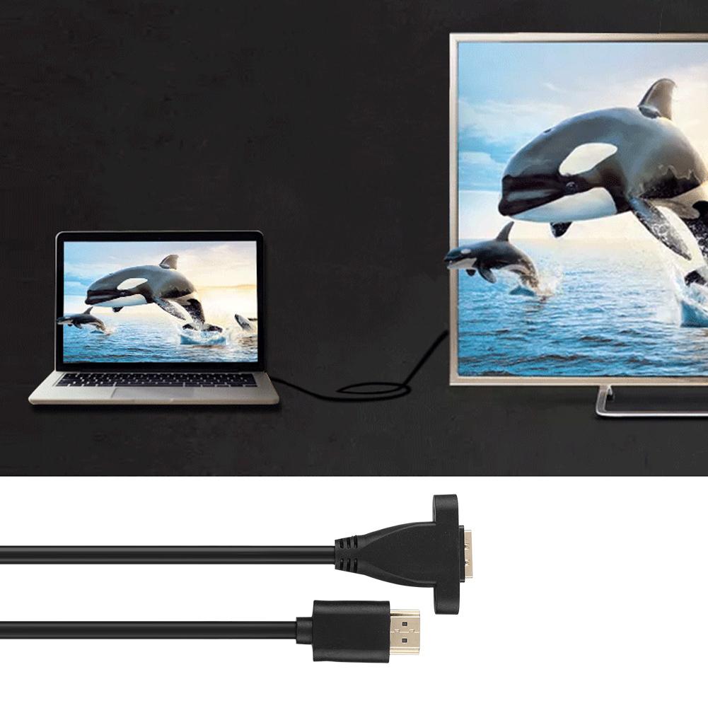 HDMI Male To Female High Speed Screw Panel Mount Extension Cable with Fixing Hole(1.2M)