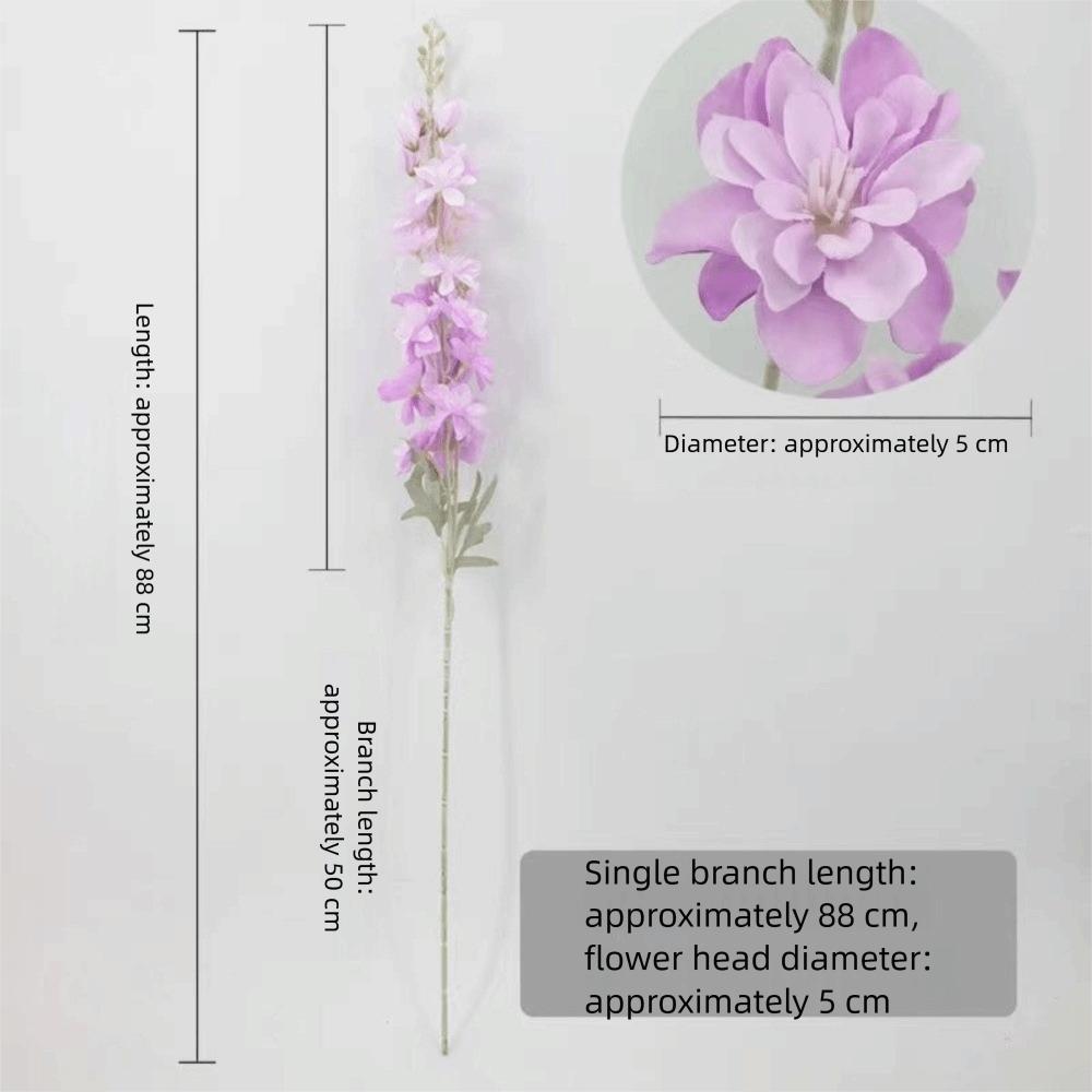 Large Size Artificial Flocked Delphinium Silk Fake Flowers Arrangement Wedding Decor