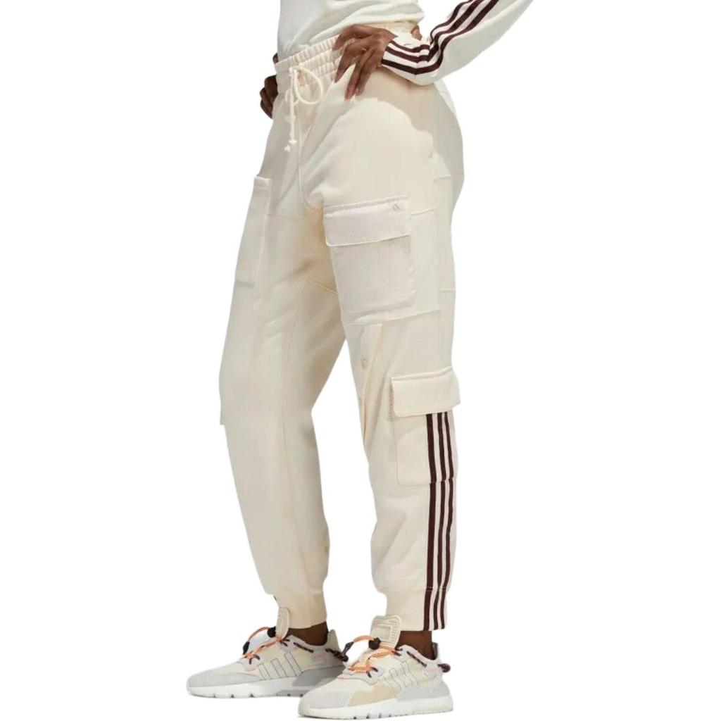 adidas Originals X Ivy Park ADIDAS CARGO Fleece Lined Thermal Athleisure Loose Fit Cargo Pants Women's Khaki GK4906