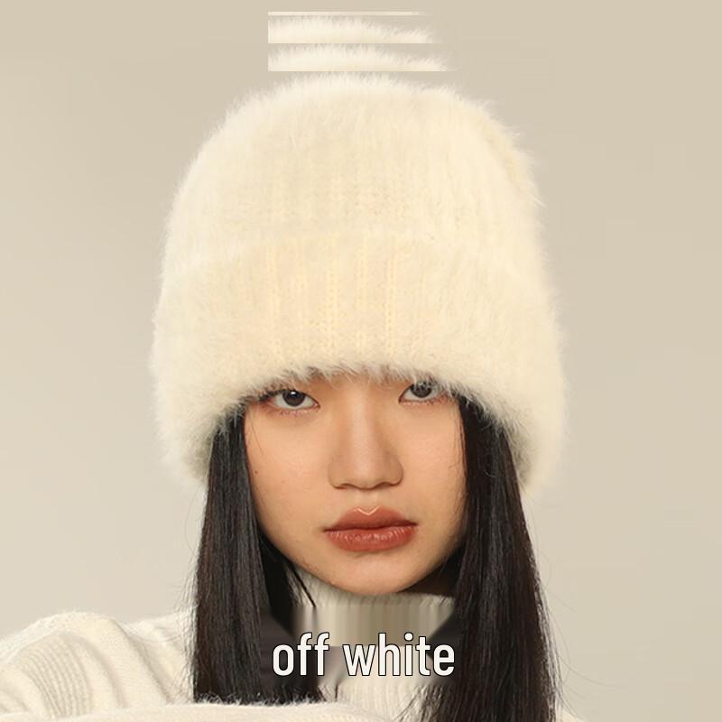 Moochingching Women s Winter Rabbit Fur Knitted Hat