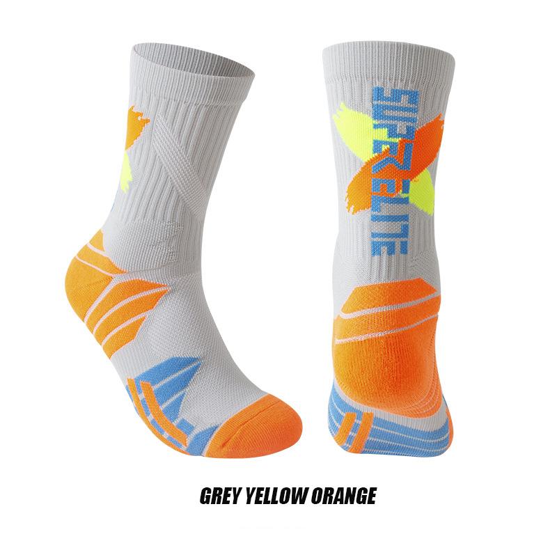 

1 пара махровых спортивных носков с высокой посадкой для мужчин, утолщенные амортизирующие спортивные носки, контрастный дизайн, для тренажерного зала, бега, велоспорта Children 28-34