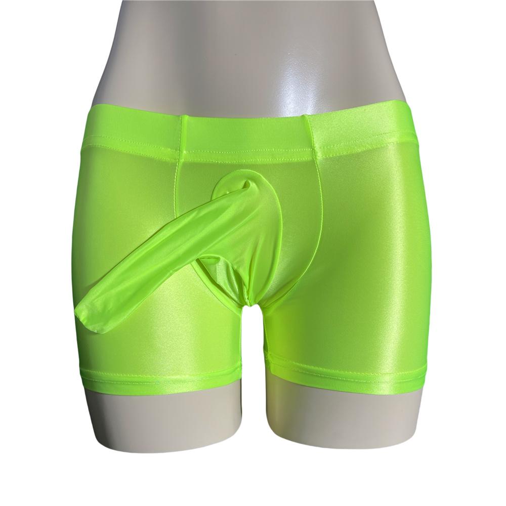 Sexy Men Hot Short Panties U Bulge Pouch Boxer Oil Shiny Glossy Smooth Lingerie Cock Ring Underwear Breathable Briefs