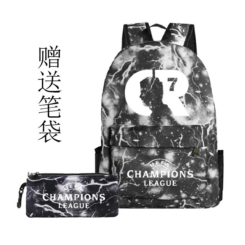Football Printed Student Backpack Multifunctional Usb Interface Large Capacity Leisure Travel Backpack