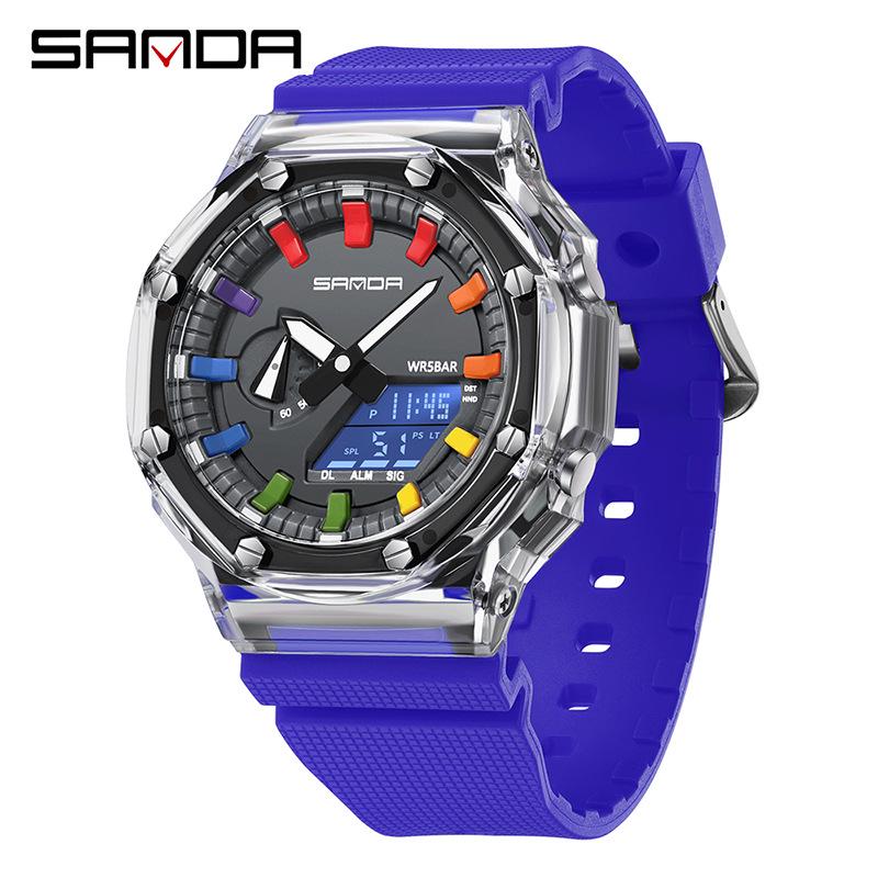 Unisex Transparent Octagonal Electronic Wristwatch: Multifunctional, Waterproof, Swimming-Compatible, Best-Selling Design