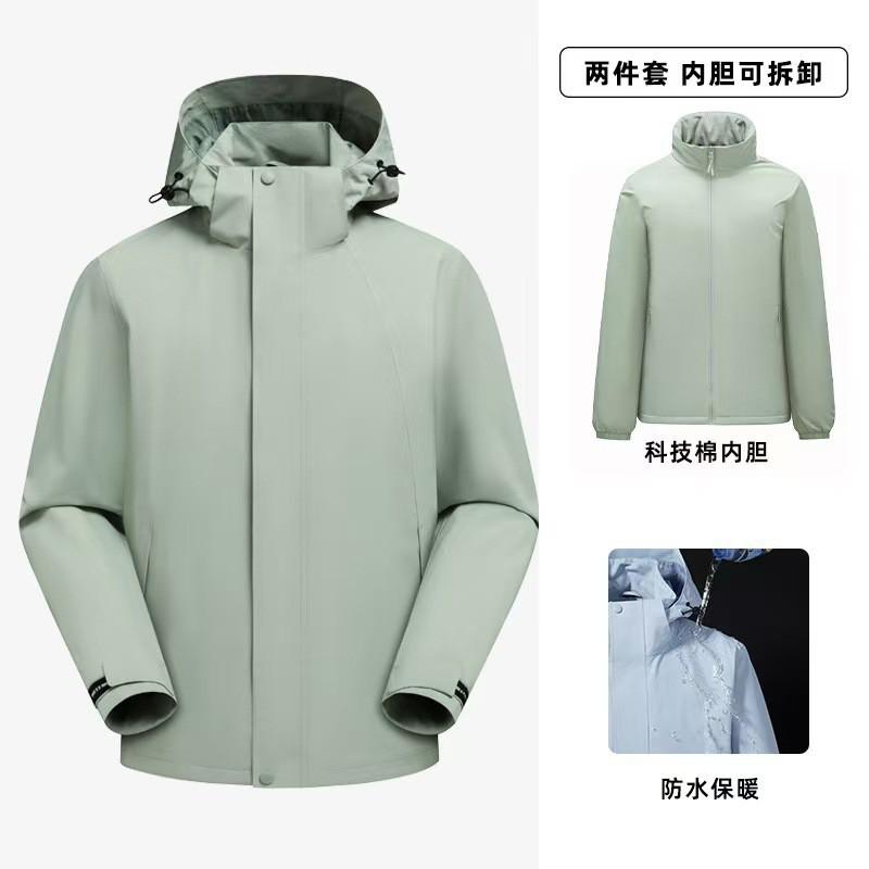 Herren Damen Outdoor Wasserdicht Winddicht 3-in-1 Abnehmbare Jacke Mit Fleece-Futter Wandern Camping Trekking Skifahren Radfahren