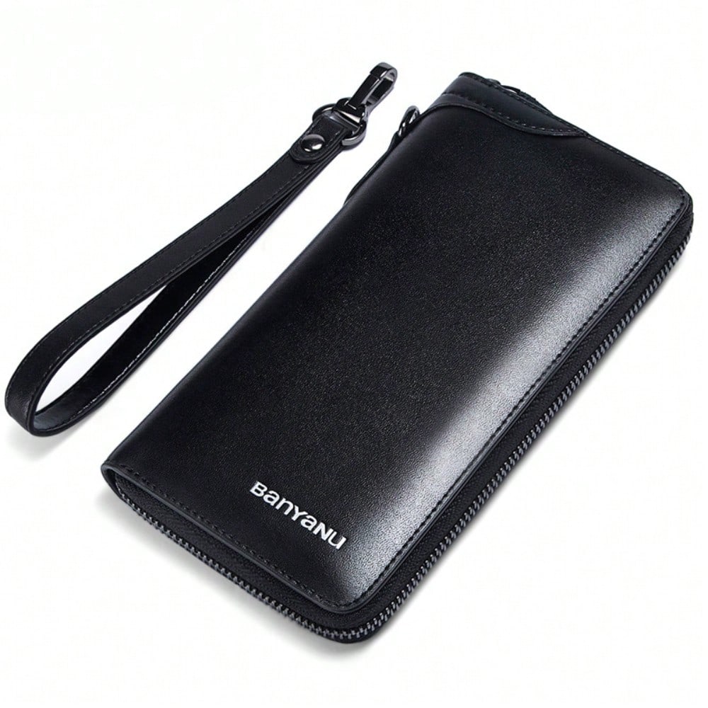 New Men's Wallet Men's Long Business Retro Zipper Wallet