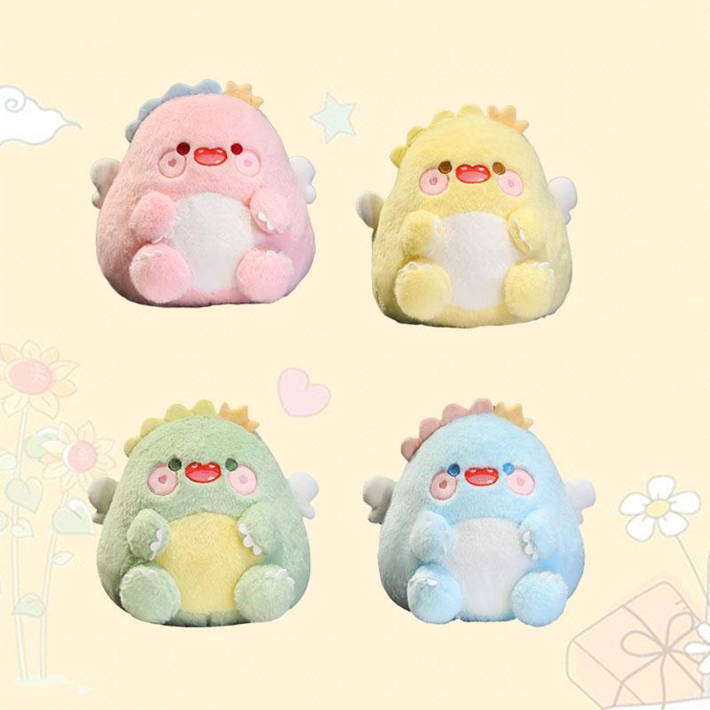 Macaroncolored Dinosaur Stuffed Animal Doll Fluffy Hugging Pillow Kids Gift
