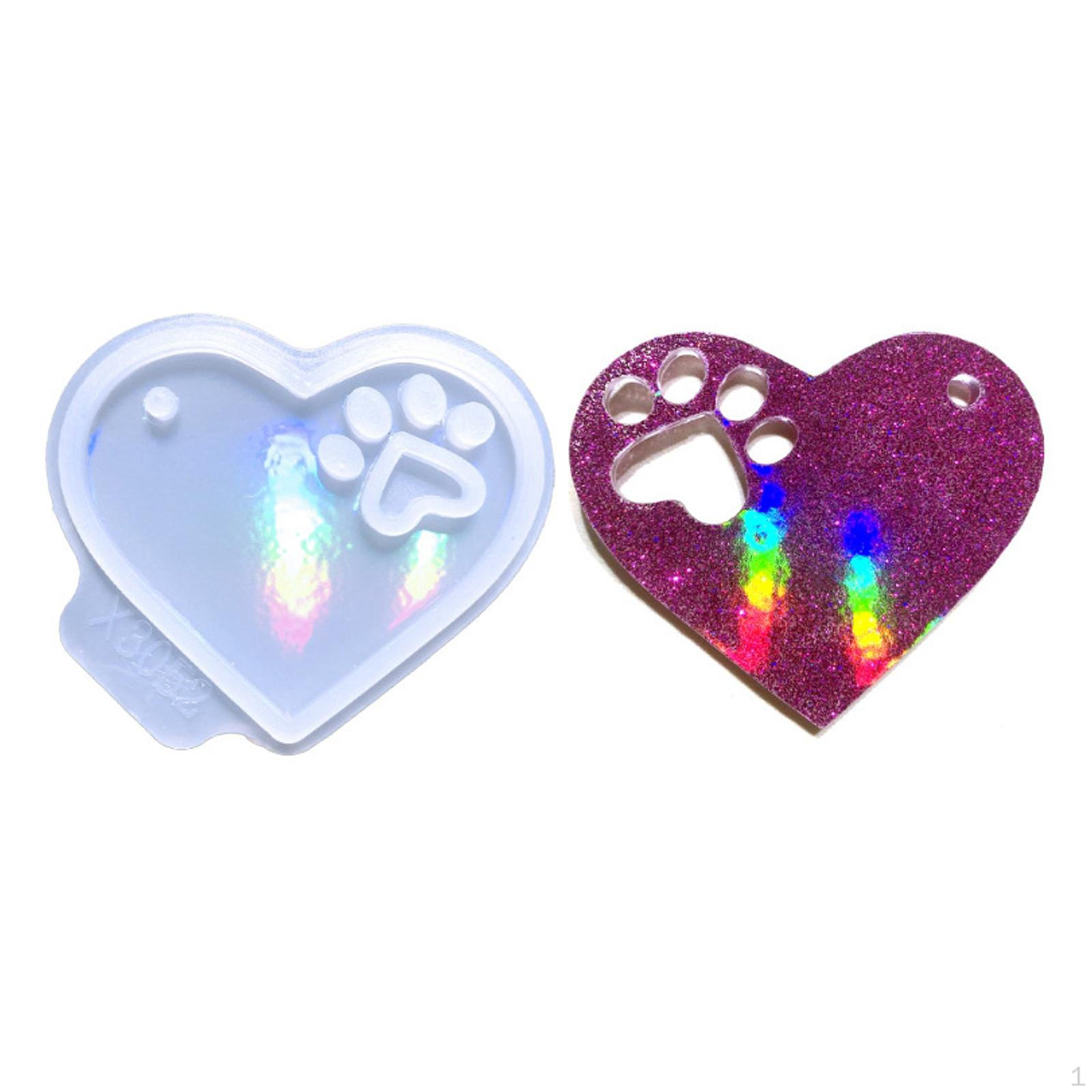 

Силиконовые DIY эпоксидные лапы животных в форме сердца, декоративные инструменты, литье из смолы для серег, ожерелья