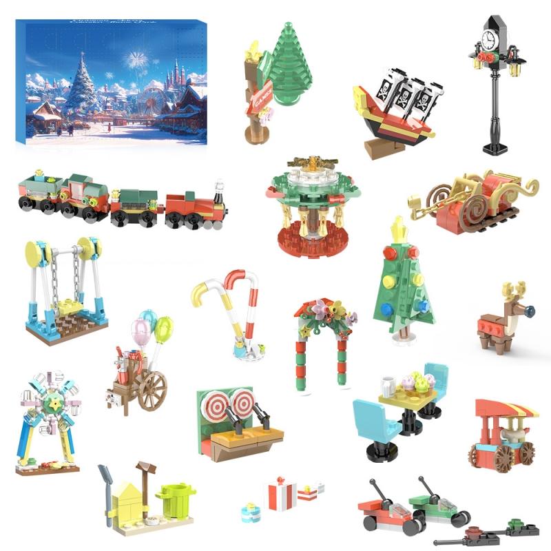 MOC 2025 Christmas Gift For Kids Series Building Blocks Set Gingerbread Candy House Christmas Light Bulbs Bricks Toys Kids Gifts
