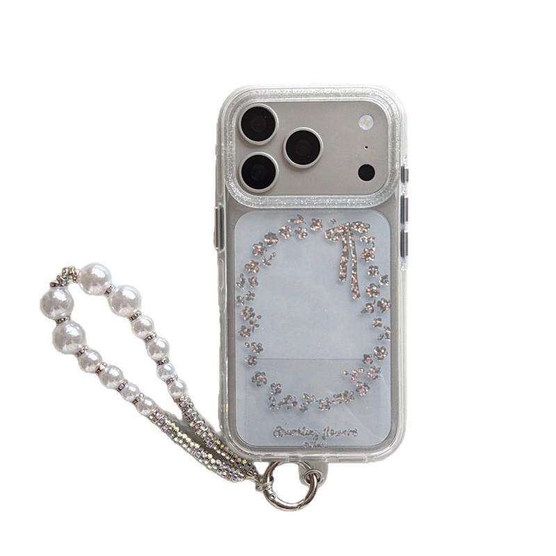 Korean Style Transparent Flower Bowknot Case for iPhone 17, 16 Pro Max, 15, 14 - High-End Feel