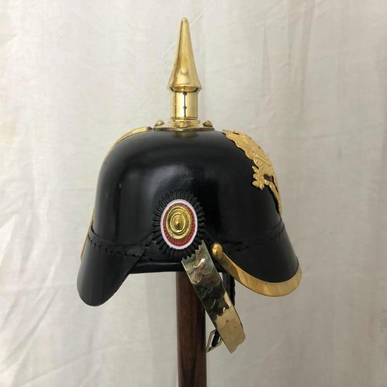 Deutscher Preußischer Pickelhaube Helm, Kaiserlicher Offiziershelm Tragbar für Erwachsene Geschenk