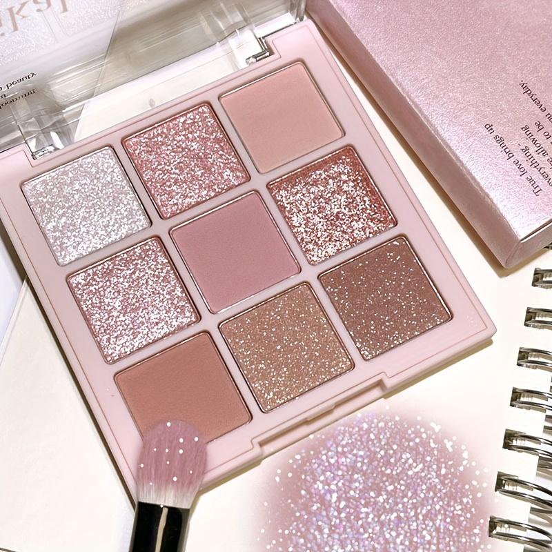 

9 Colors Cherry Blossom Eyeshadow Palette Pearly Glitter Matte Shimmer Shining Long Lasting Makeup Pinkish Brown Eyeshadow Makeup For Music Festival