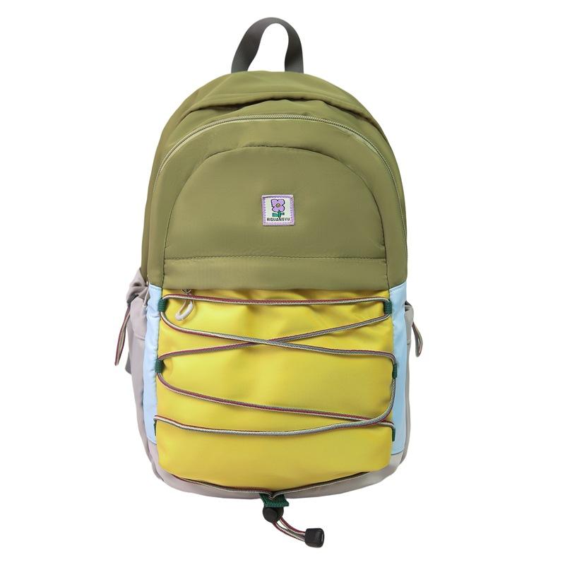 Schoolbag Lightweight Outdoor Mountaineering Bag Sports Versatile Backpack Women's Leisure Computer Bag Contrast Color College Student School Bag Tide