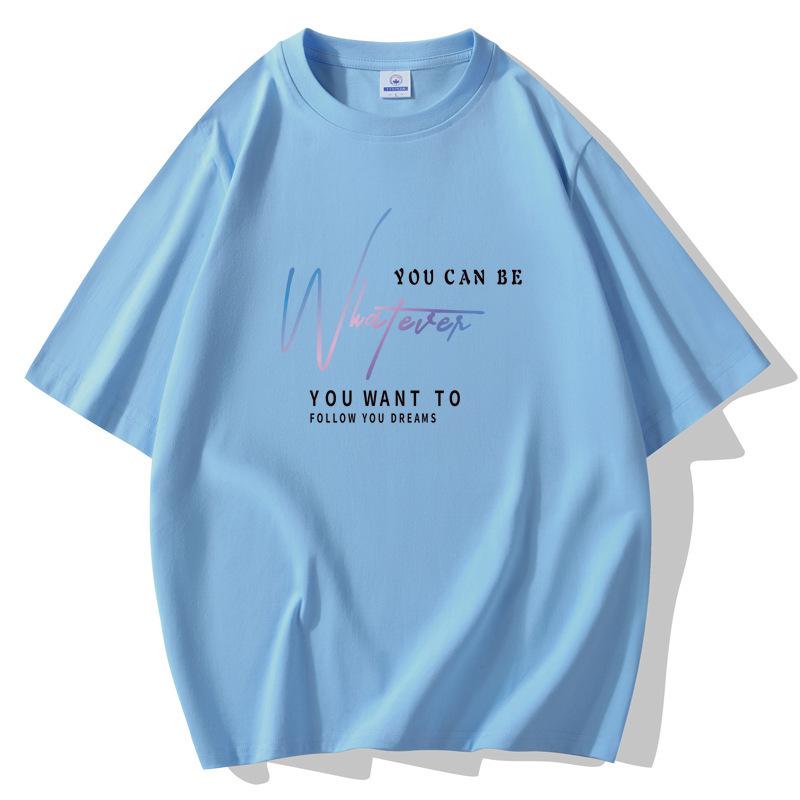 Simple Pattern Men Short Sleeves T-shirt 100% Cotton Casual Tee Large Size