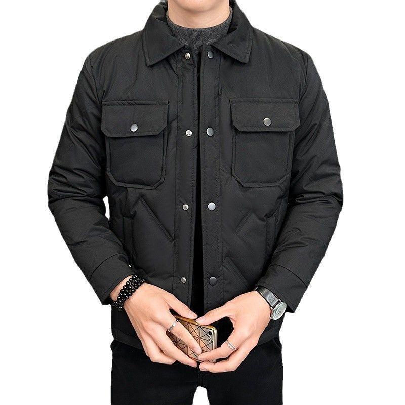 2025 fleece thickened plus size jacket fall and winter men's middle-aged solid color casual hooded warm jacket shirt top