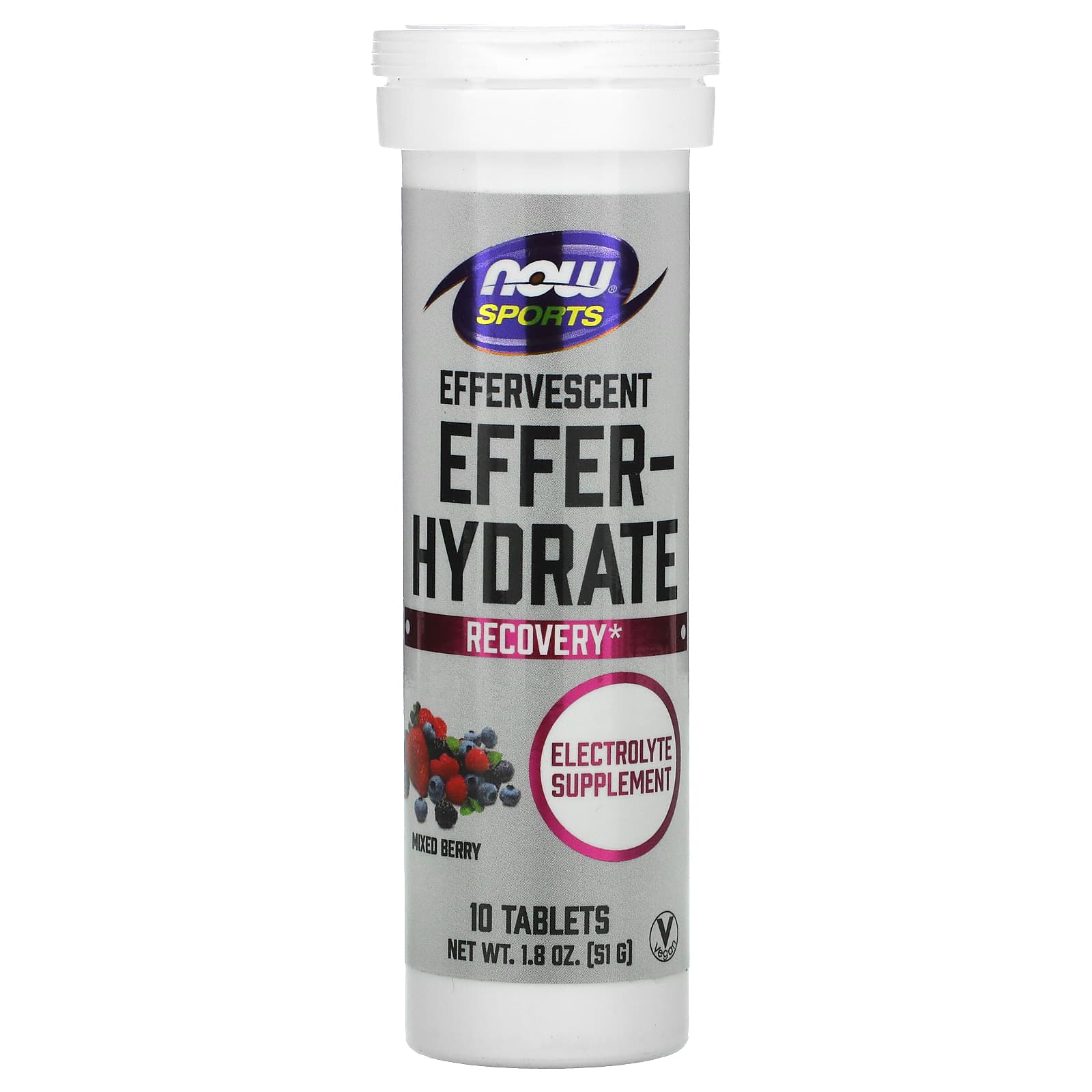 

NOW Foods, Sports, Foam-Hydrate, Mixed Berry Flavor, 10 Tablets, 1.8 oz (51 g)