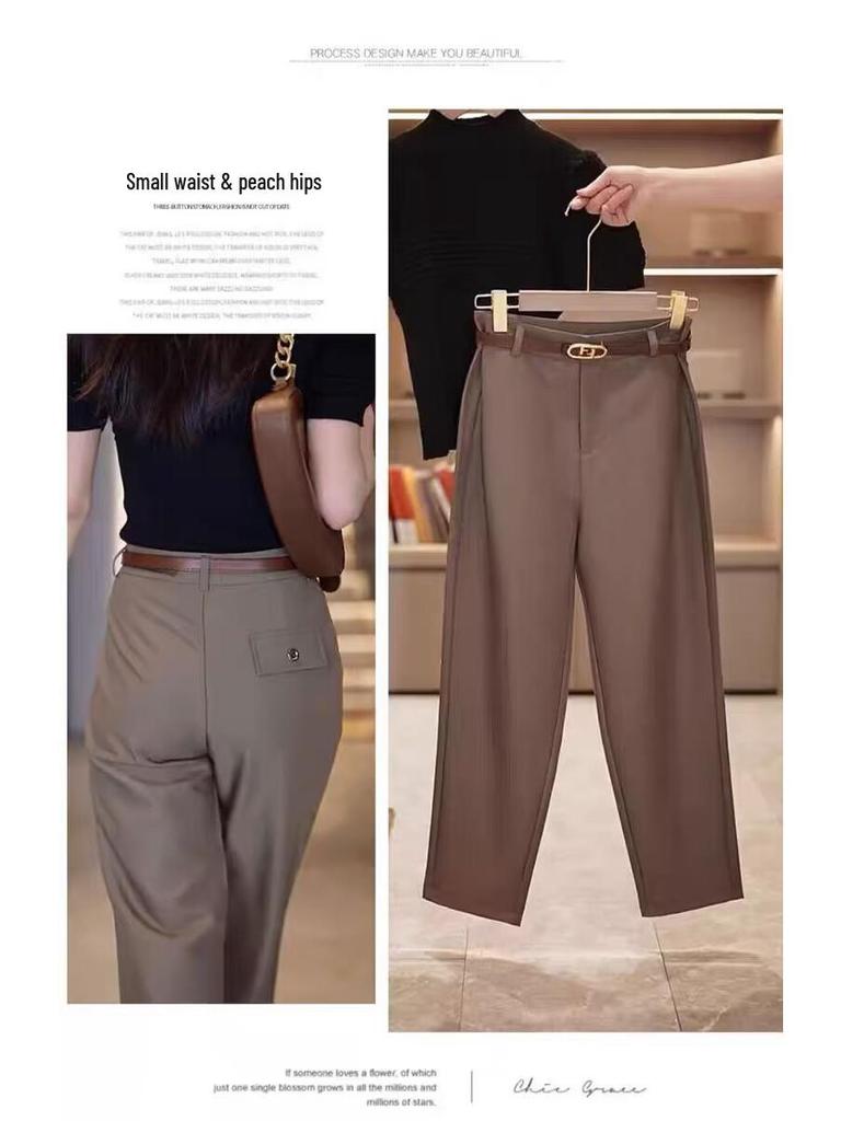 Woodpecker 2025 High Waist Spring/Autumn Straight-Leg Cigarette Pants for Women