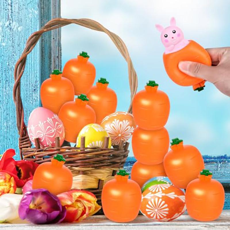 1/15 ADET Paskalya Havucu Tavşan Sıkma Kupası Stres Giderici Kawaii Pop Up Tavşanlar Sıkma Topu Fidget Oyuncakları Paskalya Hediyeleri Parti Hediyelikleri