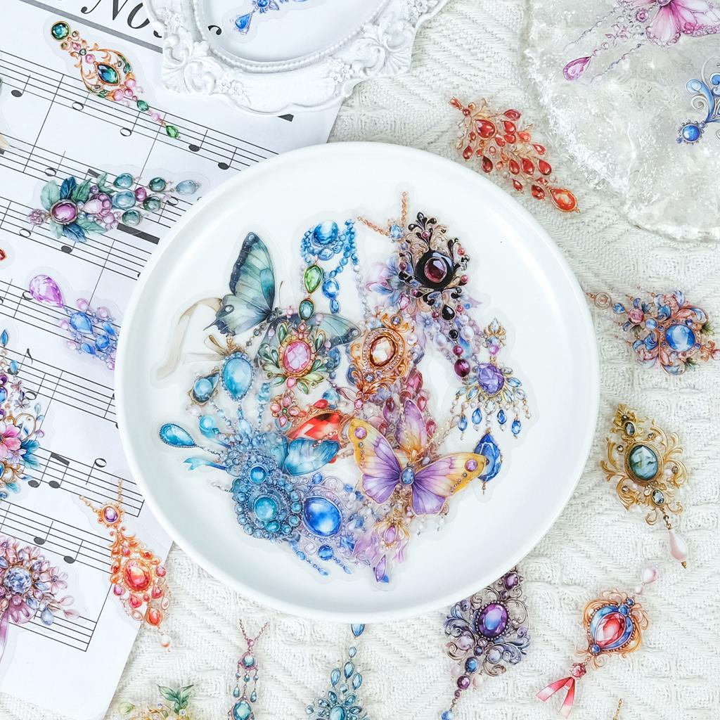 50 Bunte Schmuck PET Aufkleber Europäischer Stil Handbuch Dekoration Retro DIY Handbuch Dekorationsmaterial Aufkleber