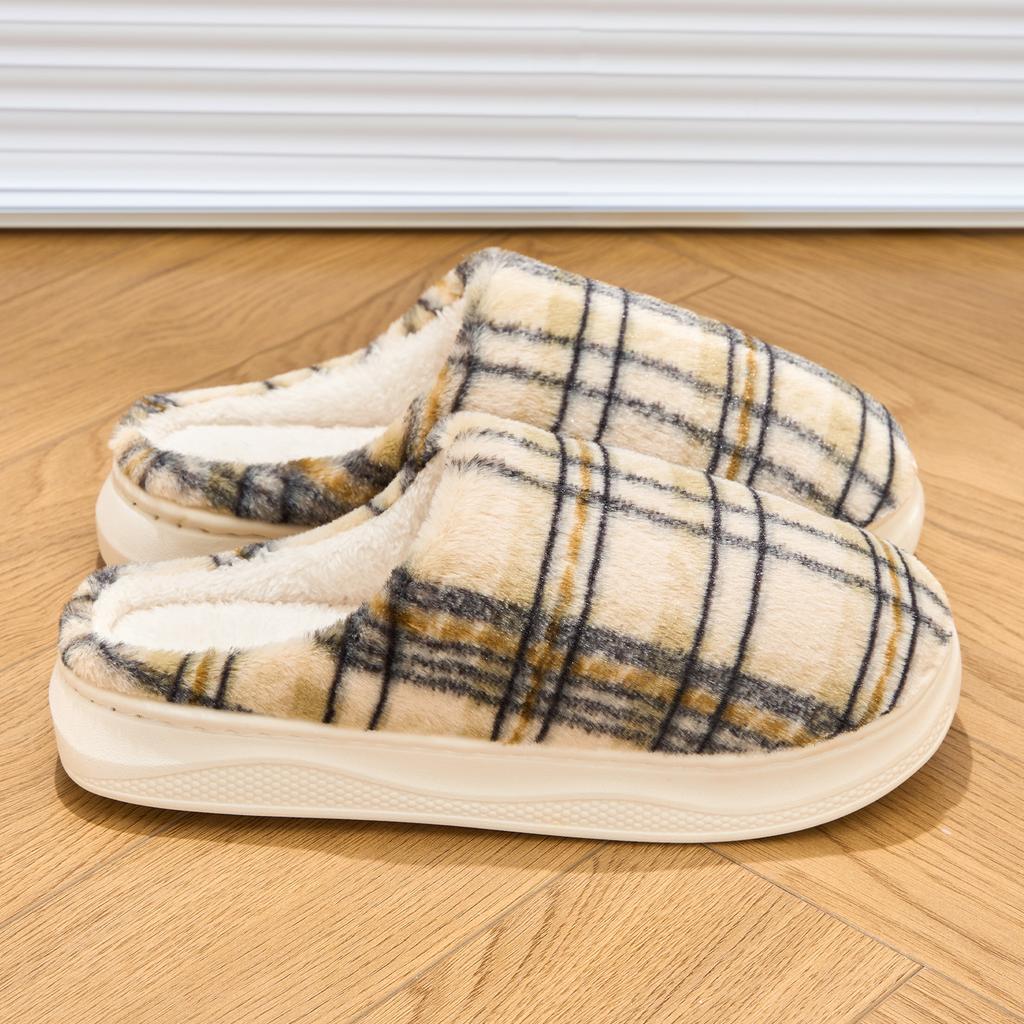 Platform Women Home Slippers Plush Warm Thick Bottom Slides Breathable Soft Non-slip Slippers Indoor Outdoor Men Casual Slippers