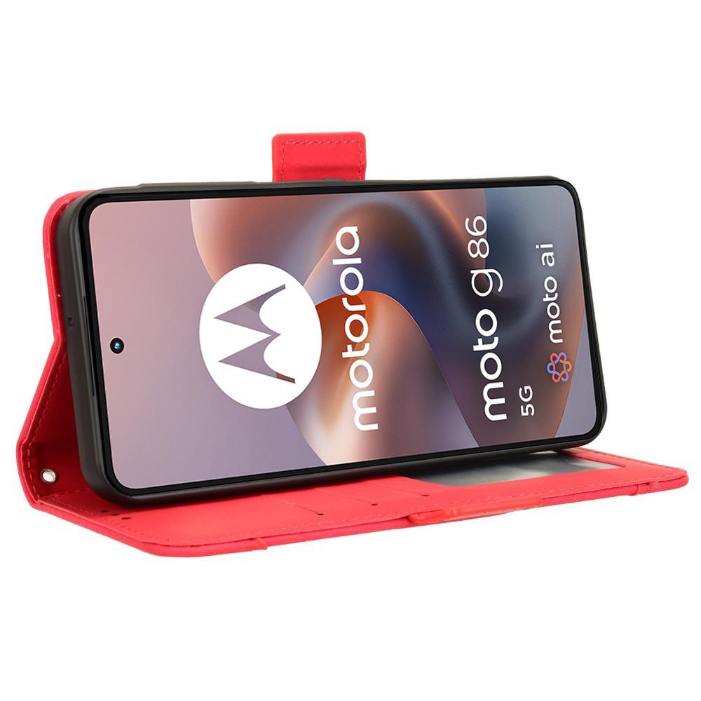 Flip Case for Motorola Moto G86 5G, Card Slot, Red