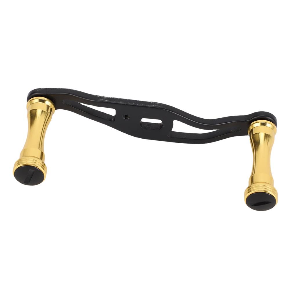 Fishing Reel Handle Replacement Part Aluminum Alloy Double Rocker Arm Metal Lure Accessories Black Gold 90mm