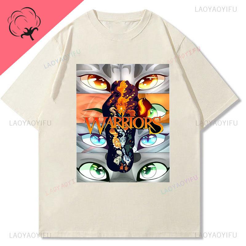 Warriors Cats Camisetas Cat Lover Tee Shoujo Girl Style Trendy Kawaii Cotton Popular Shirt Casual Summer Y2k Clothes Tops