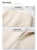 Women's Gray Wool High-Waist Bodycon Midi Skirt - Autumn/Winter 2024 A-Line Design