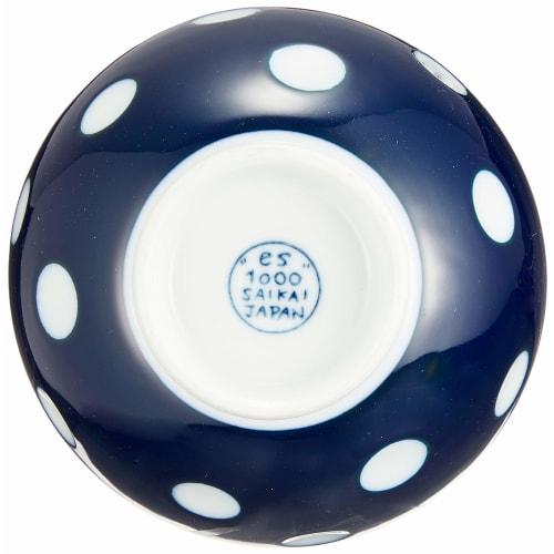 Hasami Ware "essence" Negative/Positive Polka Dot Bowl, Negative (Blue), 11cm Diameter, 40508