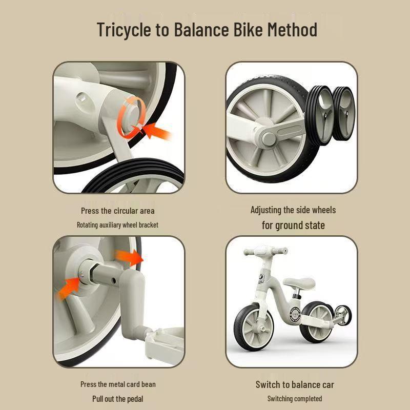 Children's 2-in-1 Balance & Pedal Bike: Unisex Tricycle Scooter for Ages 3+
