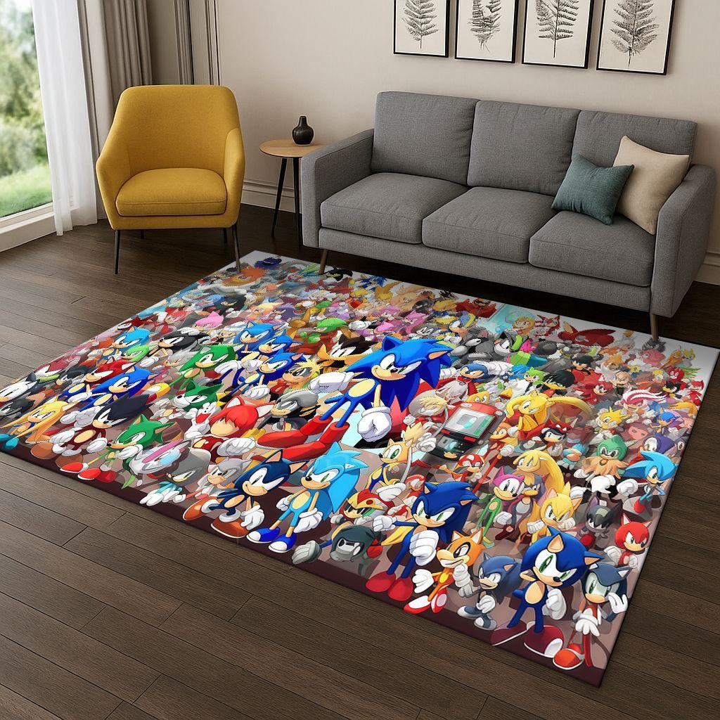

Класичний килим-килимок з мультяшним їжачком S-Sonic для спальні, вітальні, дивана, домашнього декору, дитячої зони, протиковзкий килимок для підлоги, подарунок 200x160cm