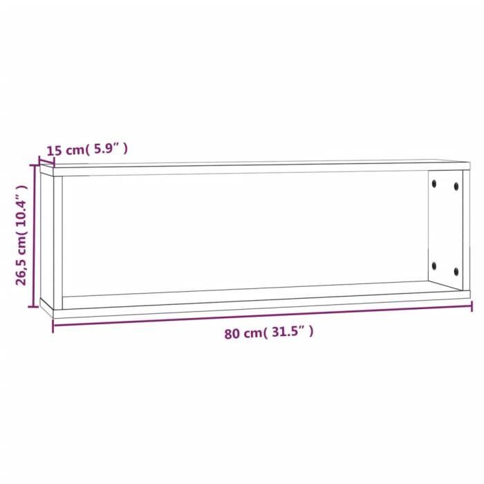 VidaXL Étagères murales cubiques 4 pcs Chêne fumé 80x15x26,5 cm 815916