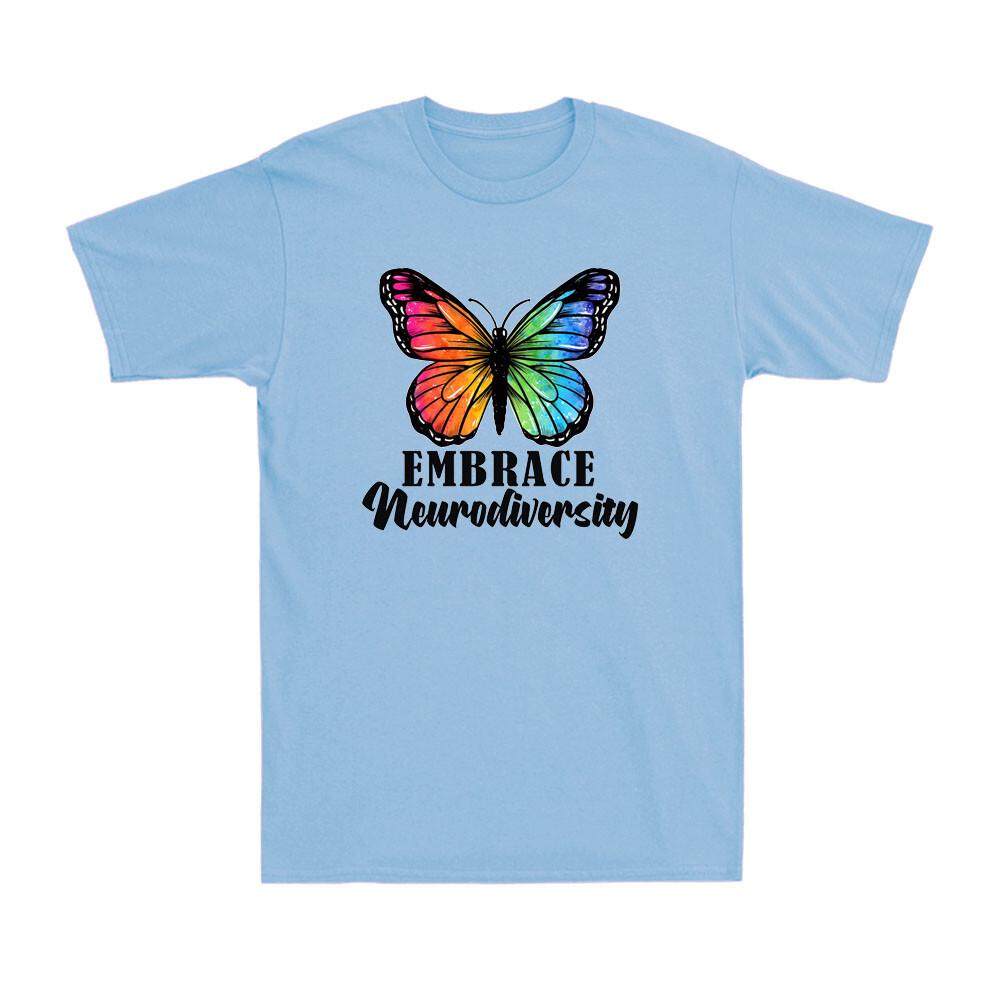 Embrace Neurodiversity Rainbow Butterfly Autism Awareness Autism Mom T-shirt XXL