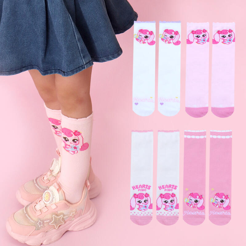 Catch! Teeny Ping Kids  Hatchuping Knee Socks 4-Pair Set mix