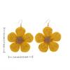 Exaggerated Handmade Retro Rattan Raffia Geometric Earrings Ethnic Style Summer Beach Women'S Tassel Earring
