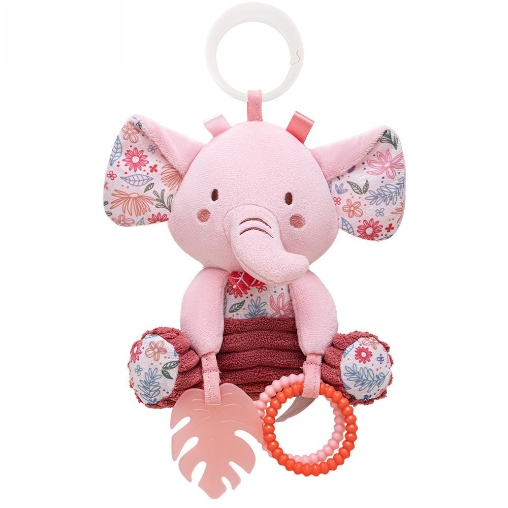 Aipinqi Pink Plush Rattle Car Toy With Music And Noise Paper For Baby Handeye Coordination Pink A