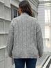 European & American Plus Size Women's Loose Cable Knit Sweater with Bell Sleeves - Autumn/Winter Pullover