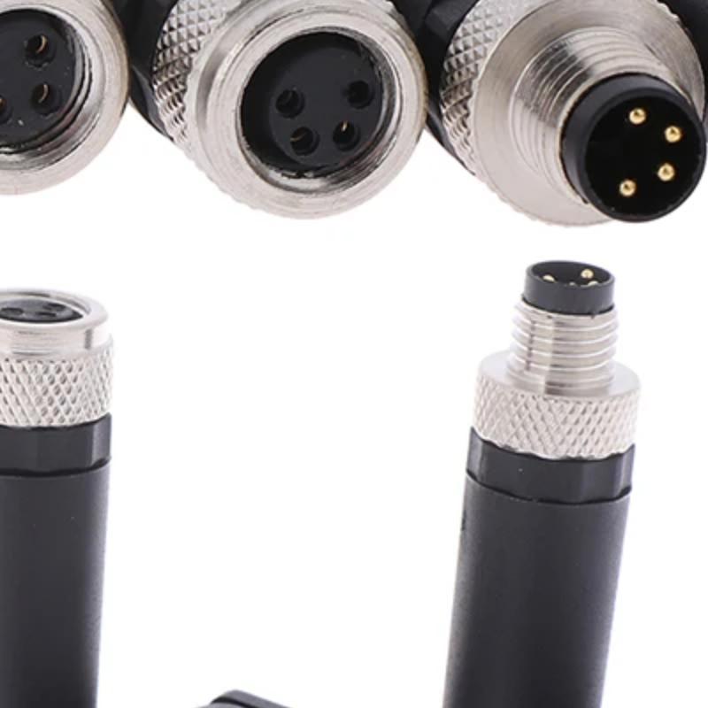 1Pc M8 Sensor Connector 3/4 Pin Male/Female Straight Angle Plug