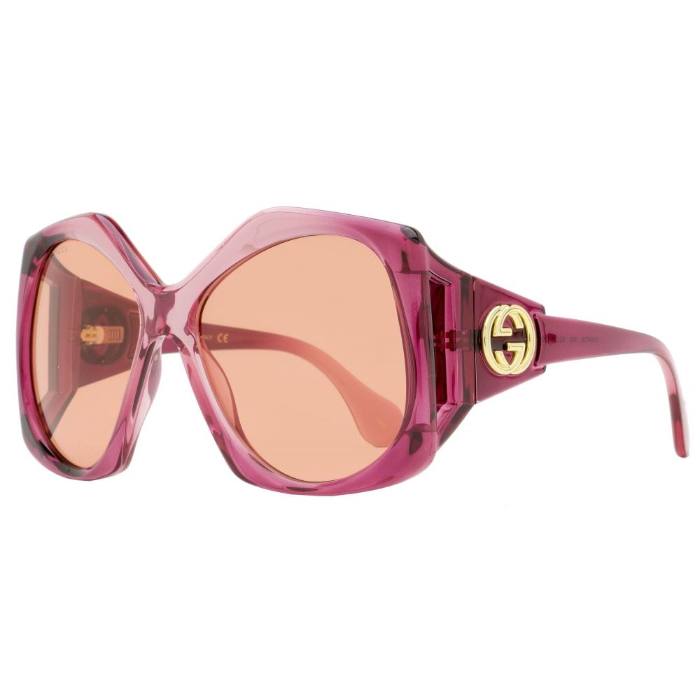 

Gucci Женские солнцезащитные очки-бабочки GG0875S 003 Бордовое золото с градиентом 62 мм 003