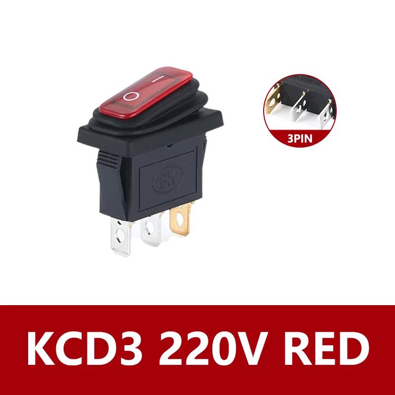 5/20/100PCS 12VLED Light IP67 KCD3 3 Pin  20A On/Off Rectangular Ship Type Long Rocker Switch Waterproof Car Dashboard