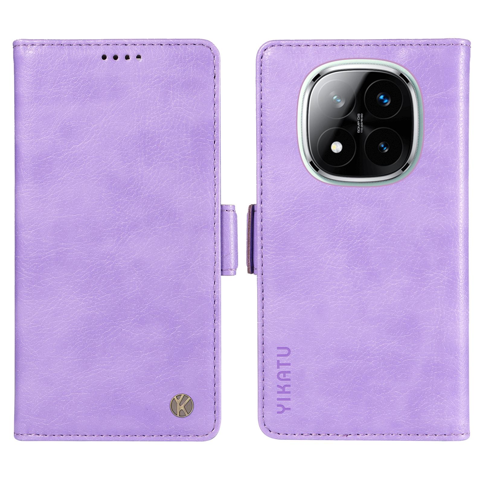 

YIKATU YK-007 For Xiaomi Redmi Note 14 Pro+ 5G/Note 14 Pro 5G/Poco X7 5G Case Side Buckle PU Leather Phone Cover Litchi Texture G