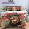 Pink Rottweiler Pattern Bedding Home Decoration Birthday Gift (1 * duvet cover + 2 * pillowcase, without core)